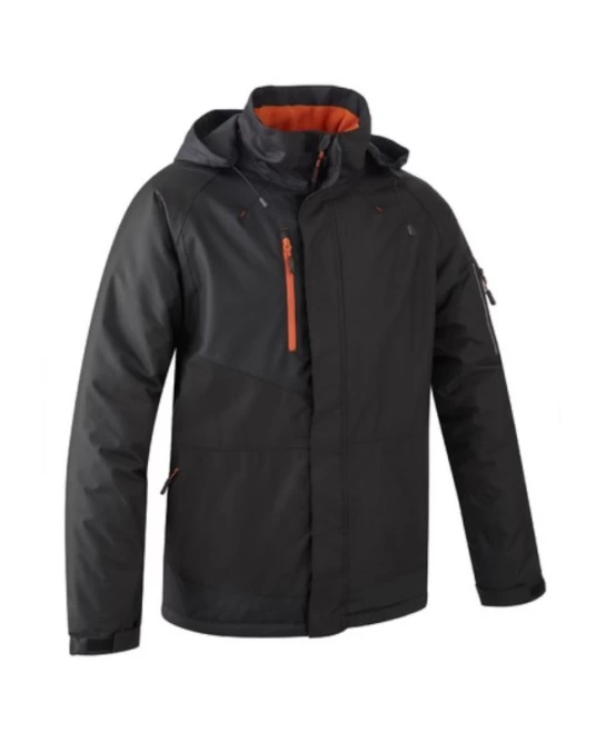Jacheta de iarna ripstop cu gluga, negru-portocaliu Jacheta de iarna ripstop cu gluga, negru-portocaliu
