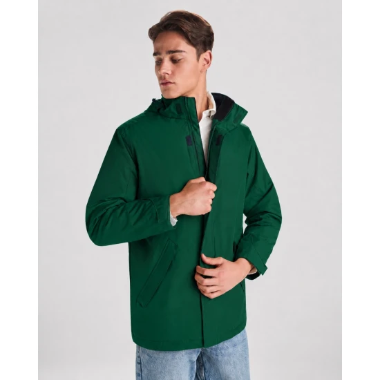 Jacheta de iarna barbati, impermeabila, verde sticla