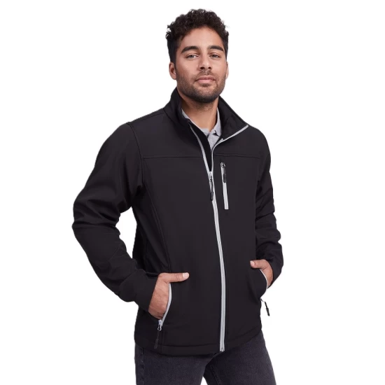 Jacheta softshell barbati, fermoar contrastant, Albastru royal Jacheta softshell barbati, fermoar contrastant, Albastru royal