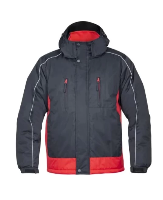 Jacheta de iarna impermeabila si rezistenta la vant, negru-rosu