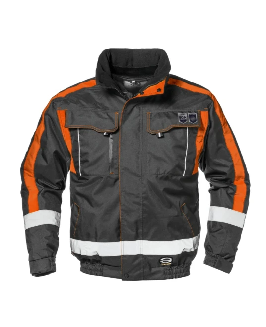 Jacheta de iarna 4 in 1 premium, gri antracit-portocaliu