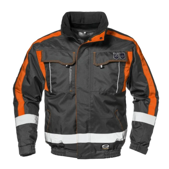 Jacheta de iarna 4 in 1 premium, gri antracit-portocaliu