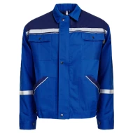 Jacheta de lucru Colins, bumbac 240g/m2, albastru dungi reflectorizante Jacheta de lucru Colins, bumbac 240g/m2, albastru dungi reflectorizante