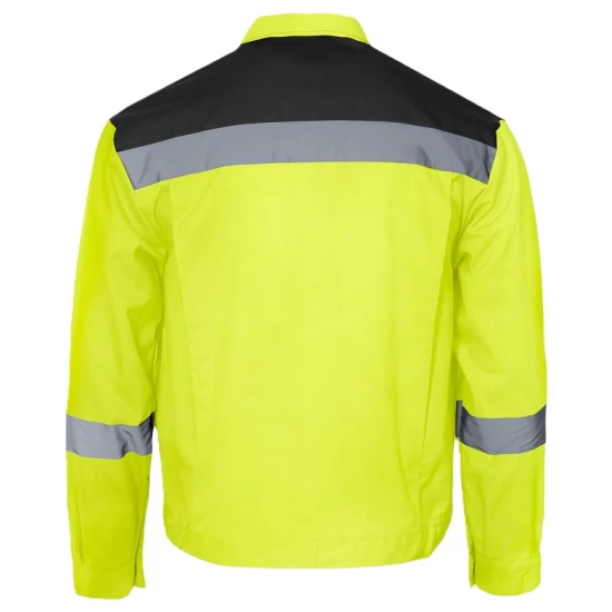 Jacheta HiVis dungi reflectorizante Colins, tercot 240g/m2, galben negru Jacheta HiVis dungi reflectorizante Colins, tercot 240g/m2, galben negru