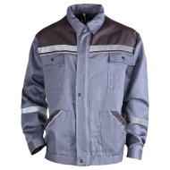 Jacheta de lucru Colins, bumbac 240g/m2, gri dungi reflectorizante Jacheta de lucru Colins, bumbac 240g/m2, gri dungi reflectorizante
