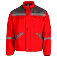 Jacheta de lucru Colins, bumbac 240g/m2 rosu dungi reflectorizante Jacheta de lucru Colins, bumbac 240g/m2 rosu dungi reflectorizante