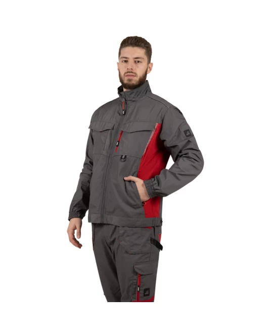 Jacheta de lucru subtire Drift, ripstop foarte rezistent, 200g/mp, gri rosu