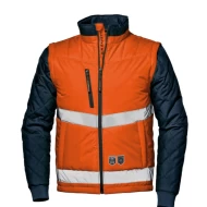 Jacheta HiVis cu maneci detasabile, portocaliu-bleumarin