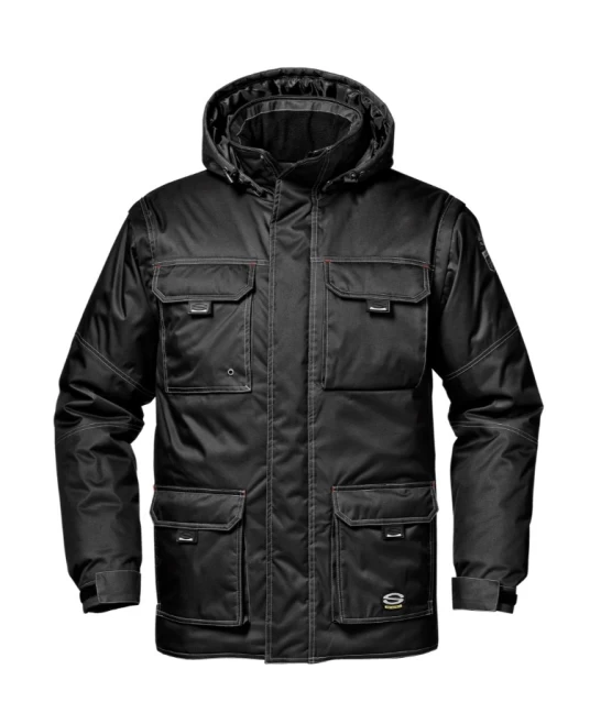 Jacheta de iarna 2 in 1 cu maneci detasabile, negru