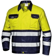 Jacheta HiVis premium, tercot 55% bumbac, 245g/m2, Galben-bleumarin