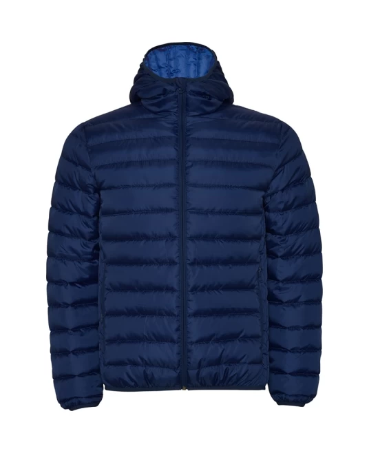 Jacheta scurta matlasata, cu gluga, barbati, bleumarin