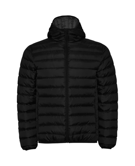 Jacheta scurta matlasata, cu gluga, barbati, negru