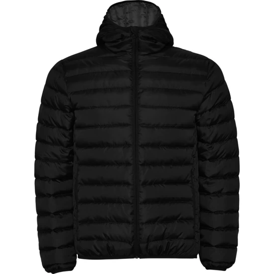 Jacheta scurta matlasata, cu gluga, barbati, negru Jacheta scurta matlasata, cu gluga, barbati, negru