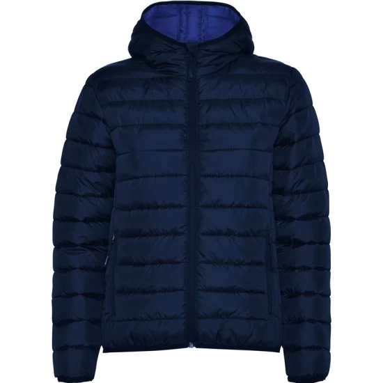 Jacheta scurta matlasata, cu gluga, femei, bleumarin Jacheta scurta matlasata, cu gluga, femei, bleumarin