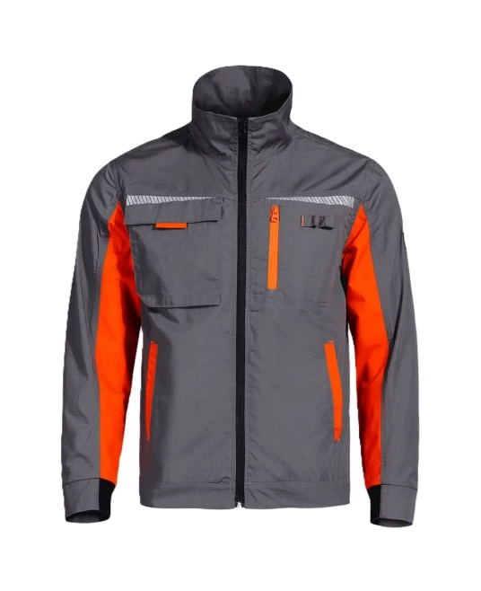 Jacheta subtire Prisma Light stretch, tercot ripstop 190g/m2, gri-portocaliu