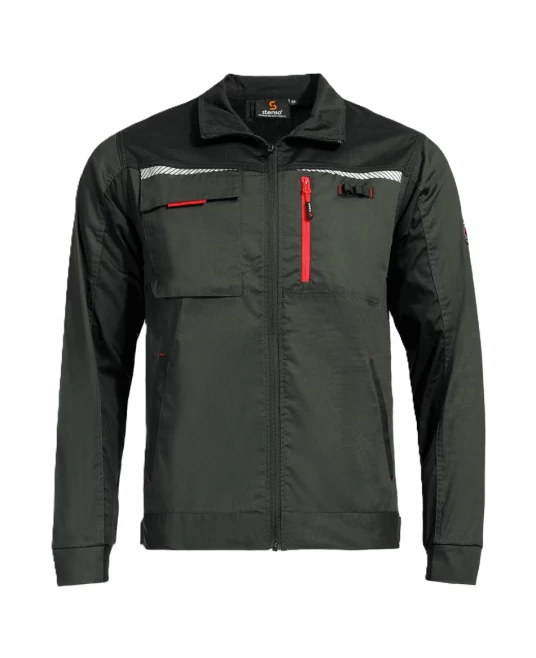 Jacheta subtire Prisma light stretch, tercot ripstop, 190g/m2, verde olive-portocaliu Jacheta subtire Prisma light stretch, tercot ripstop, 190g/m2, verde olive-portocaliu