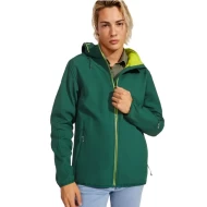 Jacheta softshell cu gluga, verde sticla