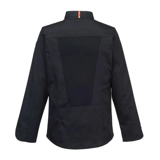 Jacheta bucatar cu plasa mesh in spate, Negru Jacheta bucatar cu plasa mesh in spate, Negru
