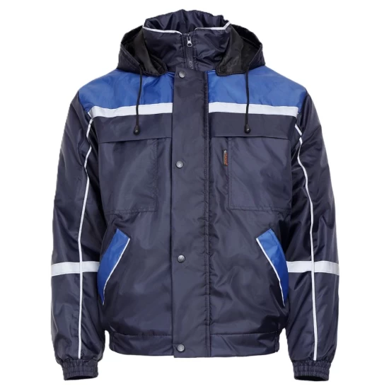 Jacheta de iarna tercot cu dungi reflectorizante, bleumarin cu albastru Jacheta de iarna tercot cu dungi reflectorizante, bleumarin cu albastru