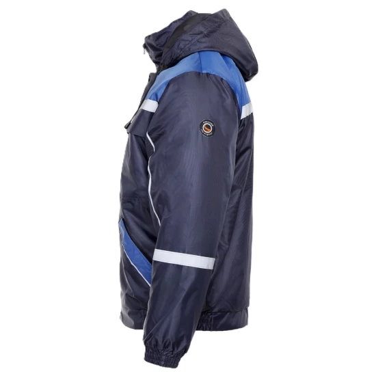 Jacheta de iarna tercot cu dungi reflectorizante, bleumarin cu albastru Jacheta de iarna tercot cu dungi reflectorizante, bleumarin cu albastru