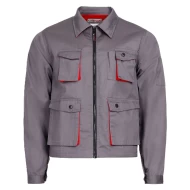 Jacheta de lucru Cargo tercot, 235g/m2, gri-rosu Jacheta de lucru Cargo tercot, 235g/m2, gri-rosu
