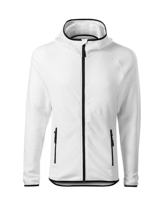 Jacheta fleece barbati cu gluga, Alb