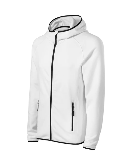 Jacheta fleece barbati cu gluga, Alb