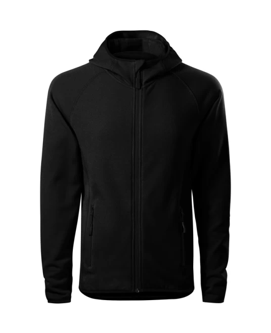 Jacheta fleece barbati cu gluga, Negru Jacheta fleece barbati cu gluga, Negru