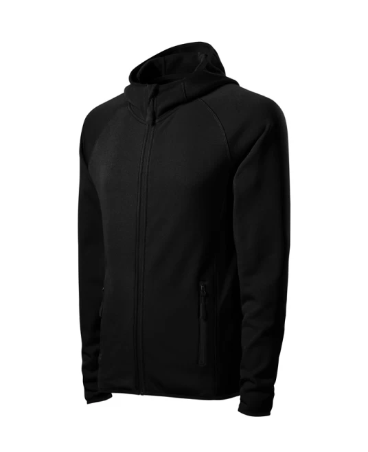 Jacheta fleece barbati cu gluga, Negru Jacheta fleece barbati cu gluga, Negru