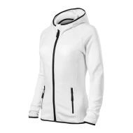 Jacheta fleece cu gluga, Alb