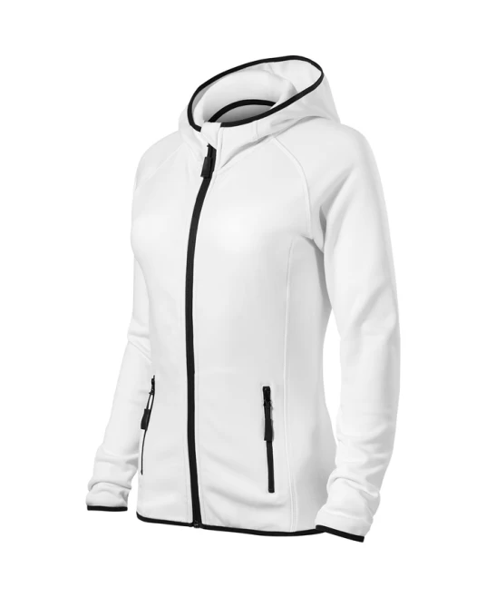 Jacheta fleece cu gluga, Alb