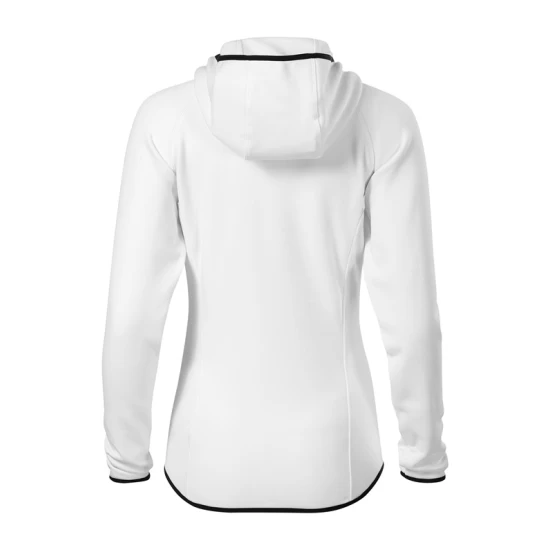 Jacheta fleece cu gluga, Alb Jacheta fleece cu gluga, Alb