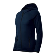 Jacheta fleece femei cu gluga, Bleumarin