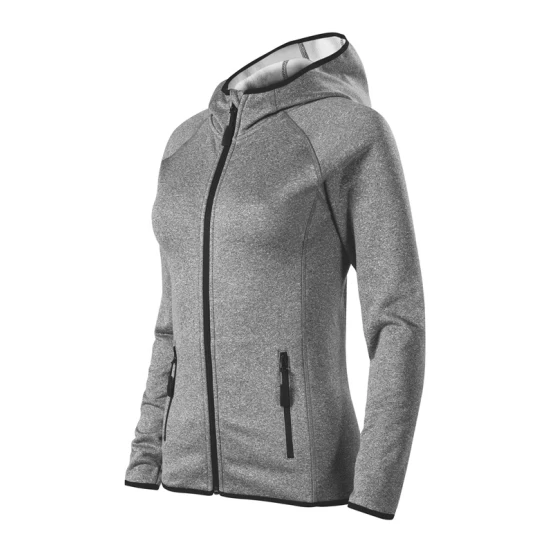 Jacheta fleece femei cu gluga, Gri inchis Jacheta fleece femei cu gluga, Gri inchis