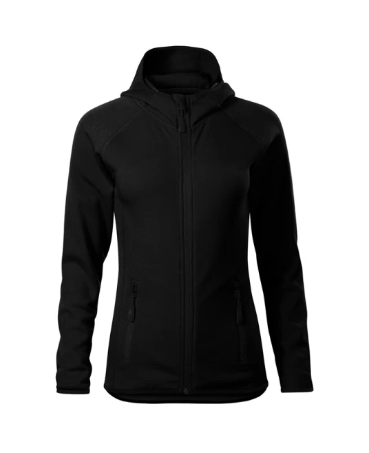 Jacheta fleece femei cu gluga, Negru
