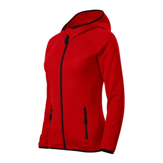 Jacheta fleece femei cu gluga, Rosu Jacheta fleece femei cu gluga, Rosu