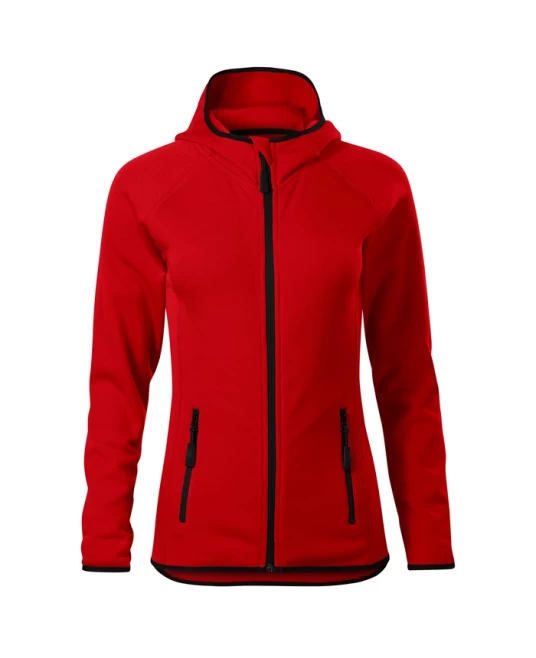 Jacheta fleece femei cu gluga, Rosu