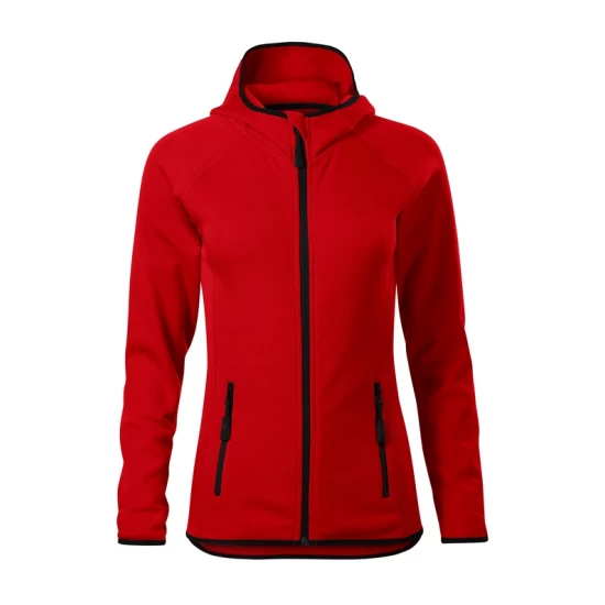 Jacheta fleece femei cu gluga, Rosu Jacheta fleece femei cu gluga, Rosu