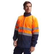Jacheta fleece HiVis, 300g/m2 Bleumarin  portocaliu