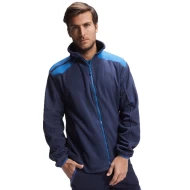 Jacheta fleece barbati, bicolora, 220g/m2, bleumarin-albastru royal
