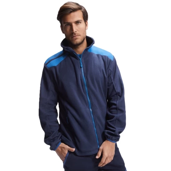 Jacheta fleece barbati, bicolora, 220g/m2, bleumarin-albastru royal Jacheta fleece barbati, bicolora, 220g/m2, bleumarin-albastru royal