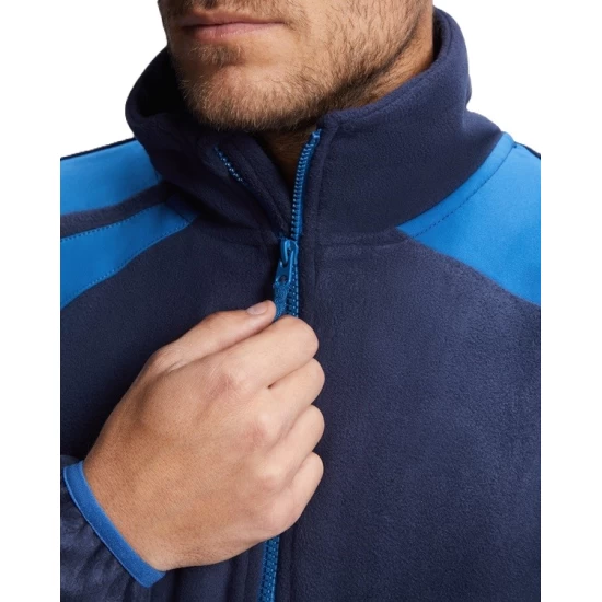Jacheta fleece barbati, bicolora, 220g/m2, bleumarin-albastru royal Jacheta fleece barbati, bicolora, 220g/m2, bleumarin-albastru royal