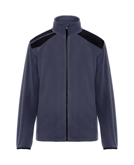 Jacheta fleece barbati, bicolora, 220g/m2, gri inchis-negru