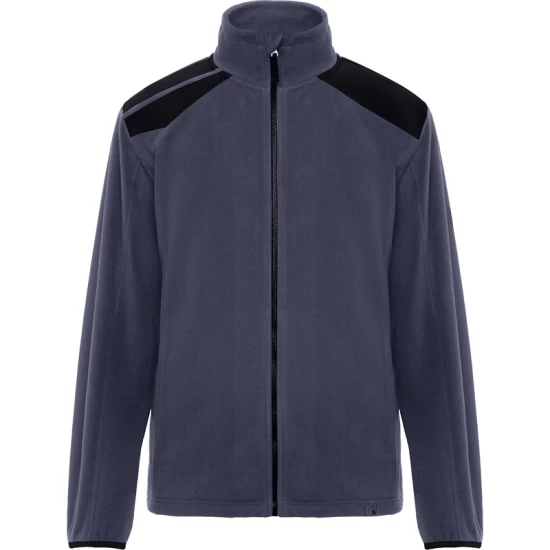 Jacheta fleece barbati, bicolora, 220g/m2, gri inchis-negru Jacheta fleece barbati, bicolora, 220g/m2, gri inchis-negru