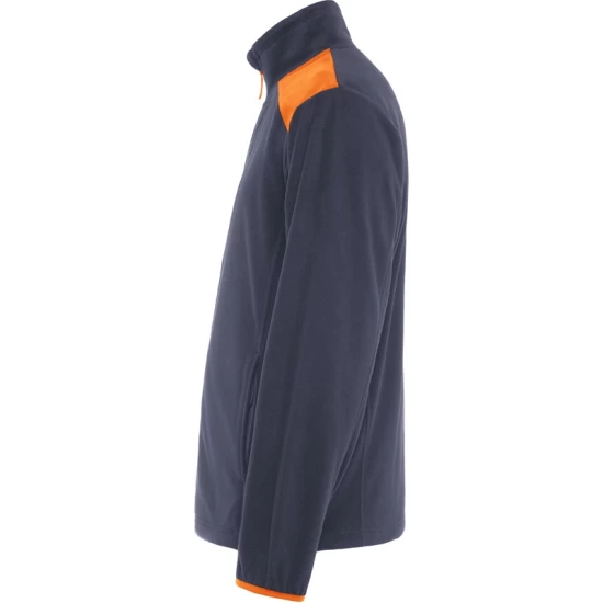 Jacheta fleece barbati, bicolora, 220g/m2, gri inchis-portocaliu Jacheta fleece barbati, bicolora, 220g/m2, gri inchis-portocaliu