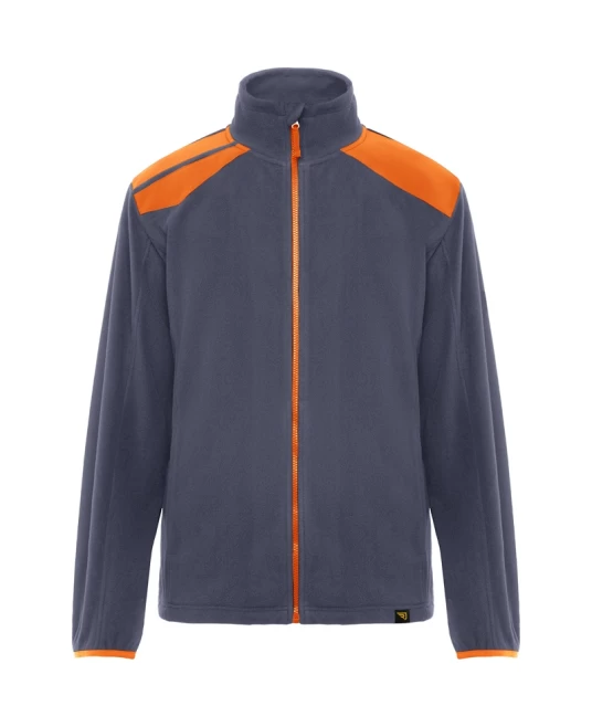 Jacheta fleece barbati, bicolora, 220g/m2, gri inchis-portocaliu