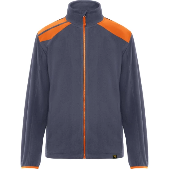 Jacheta fleece barbati, bicolora, 220g/m2, gri inchis-portocaliu Jacheta fleece barbati, bicolora, 220g/m2, gri inchis-portocaliu