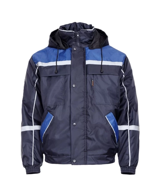 Jacheta de iarna impermeabila cu dungi reflectorizante, bleumarin cu albastru Jacheta de iarna impermeabila cu dungi reflectorizante, bleumarin cu albastru