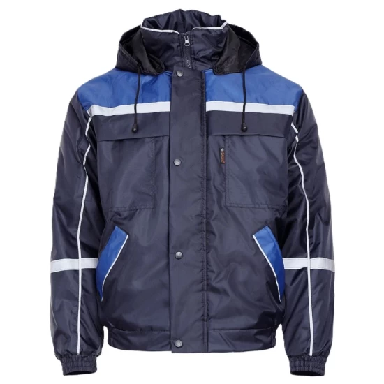 Jacheta de iarna impermeabila cu dungi reflectorizante, bleumarin cu albastru Jacheta de iarna impermeabila cu dungi reflectorizante, bleumarin cu albastru