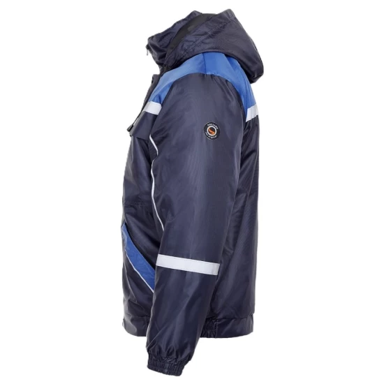 Jacheta de iarna impermeabila cu dungi reflectorizante, bleumarin cu albastru Jacheta de iarna impermeabila cu dungi reflectorizante, bleumarin cu albastru